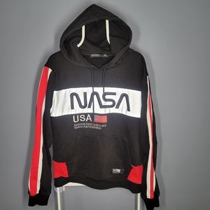 RARE Hudson Reflective NASA Hoodie Mens XL-Black,Red,Silver,White